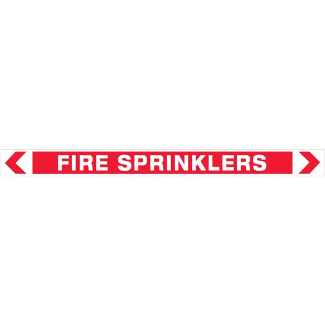 Red FIRE HYDRANT SERRVICE HOSE REEL/TEST DRAIN/SPRINKLERS  Marking Labels & Signs Pipemarker Pipe-Marker-400mm-x-25mm-10 Pack