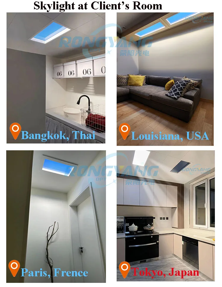 RYOPT Virtual LED Artificial Sunlight Skylight Circadian Coelux Fake Faux 110V Recessed Blue Sky Ceiling Panel Light
