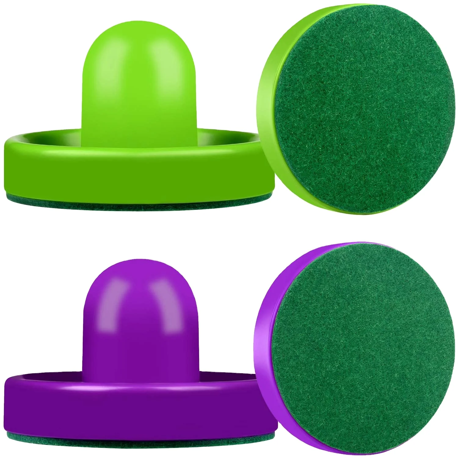 Air Hockey Pushers and Air Hockey Pucks Goal Handles Paddles Replacement Accessories for Game Tables (4 Striker, 4 Puck Pack)