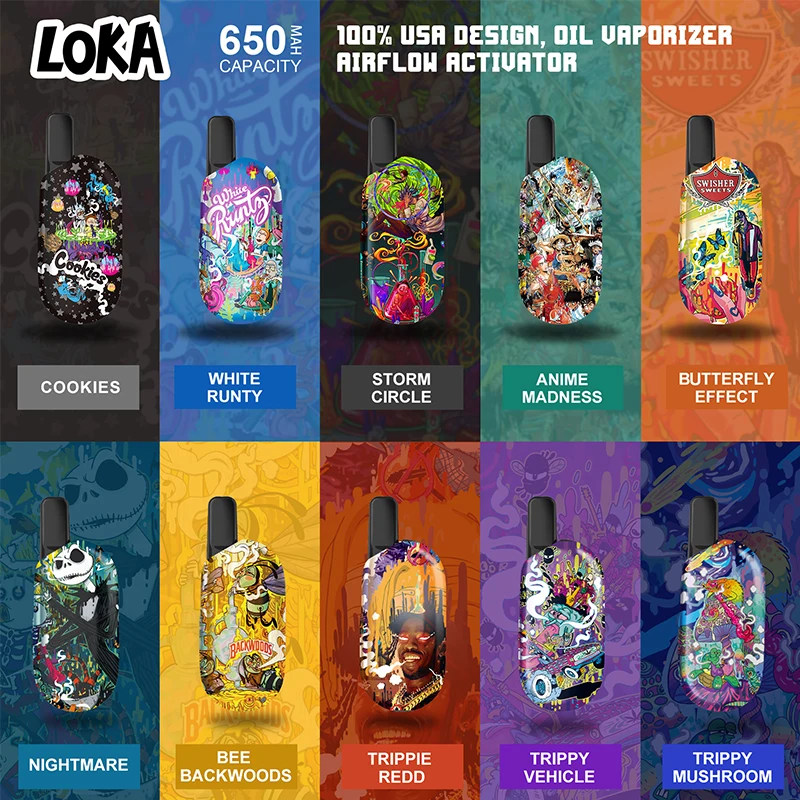  High Quality CBD Vape Pen LOKA Battery Button Adjustable Voltage 510 Thread