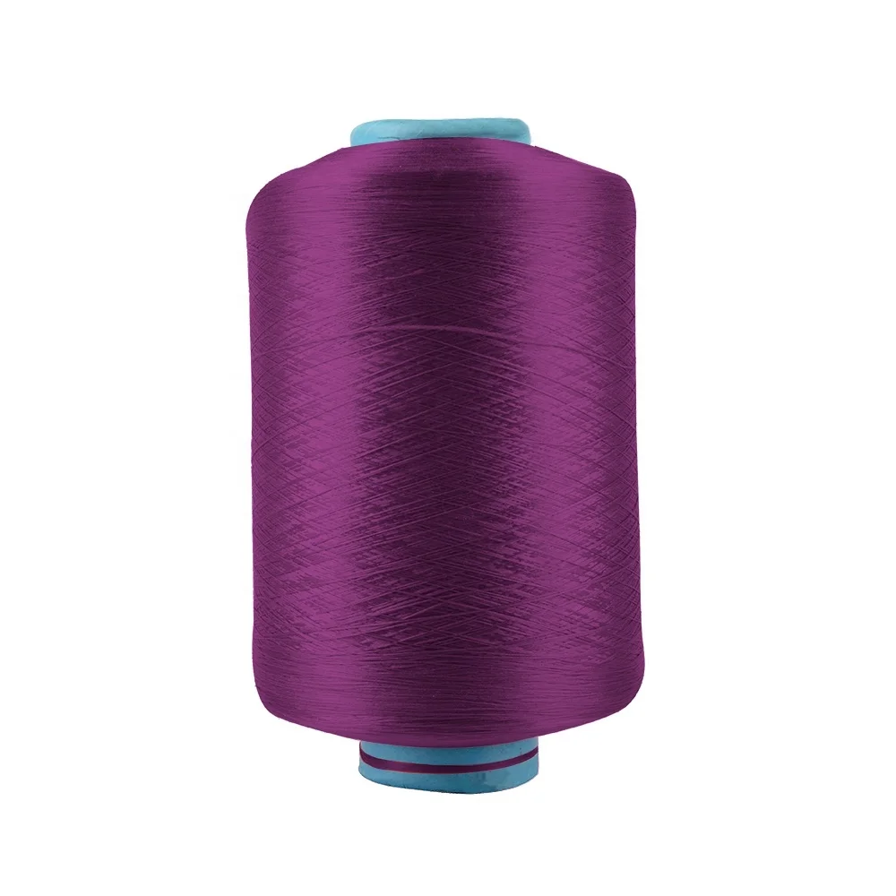 High quality custom 100% recycle textile cheap price fancy dty twisted textured yarn polyester for knitting socks