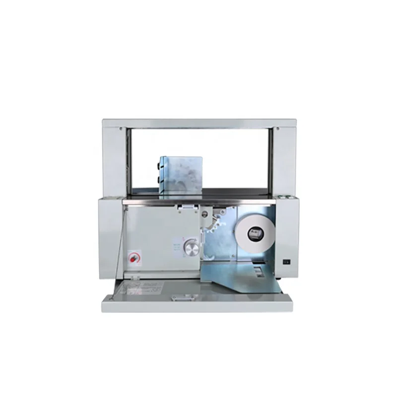 White multifunctional warranty one year strapping machine can be used to wrap wire and cable currency bill strapping machine
