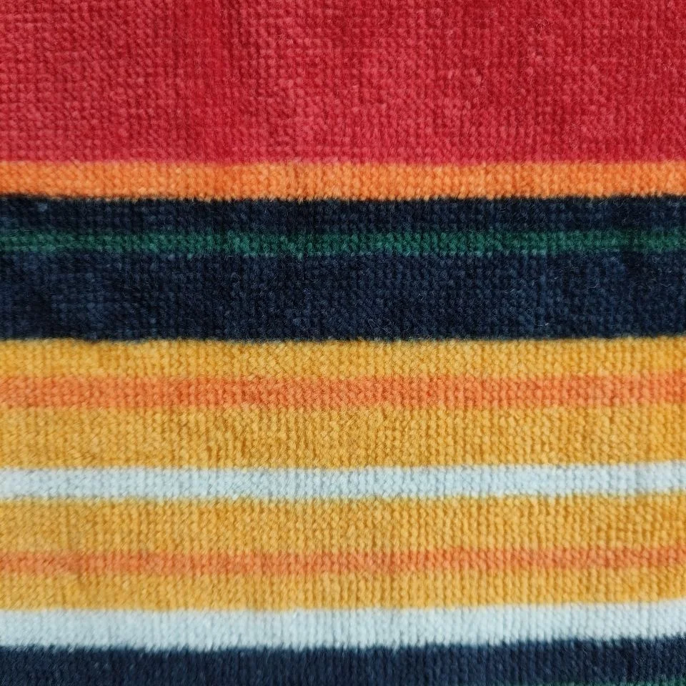 Hot sale 100% cotton custom designer print with logo sublimation beach towels oversized stripe beach towel