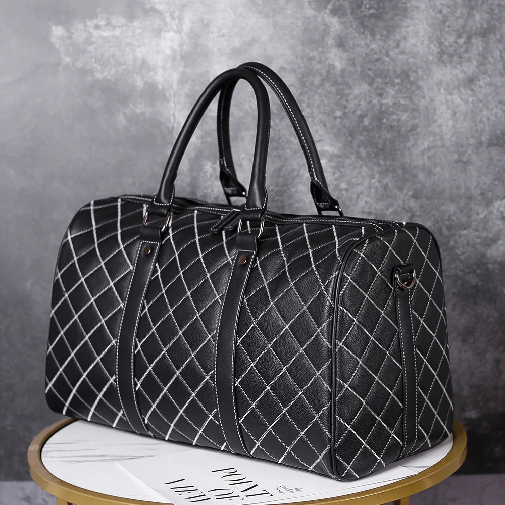 Fax leather for man duffel bags wholesales custom logo sling handbags travel outdoor business men leather travel bag