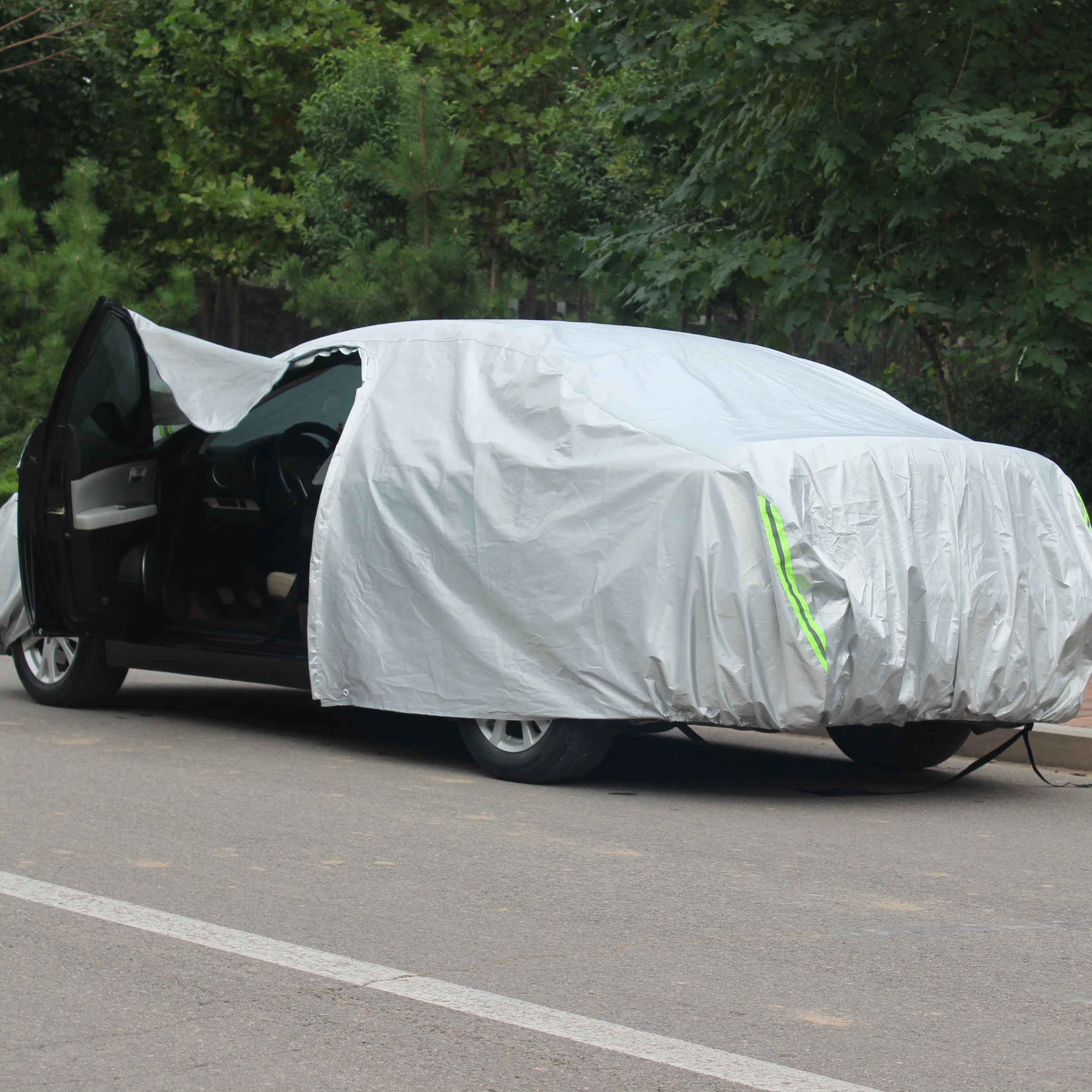 Hihg Quality Microfiber Roof Car Cover Custom waterproof Outdoor dust proof black cover