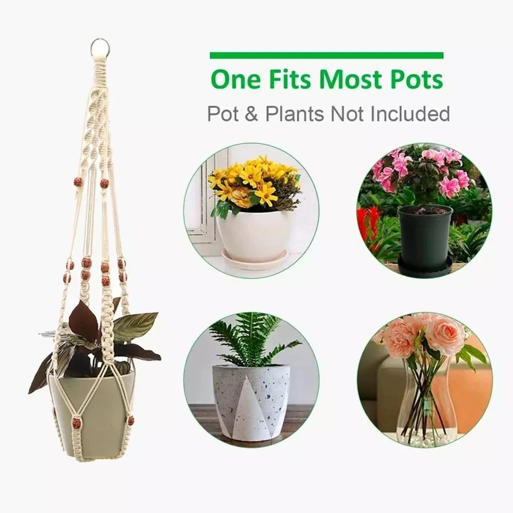 Macrame Plant Hanger Baskets Flower Pots Holder Balcony Plant Hanging Decoration Cotton Rope Hanger