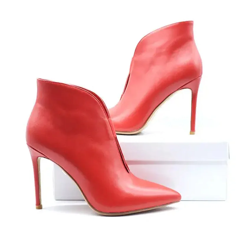 Support OEM/DOM Latest Design Women Leather Boots Pink Green Red Stiletto Women High Heels Open Vamp Boots