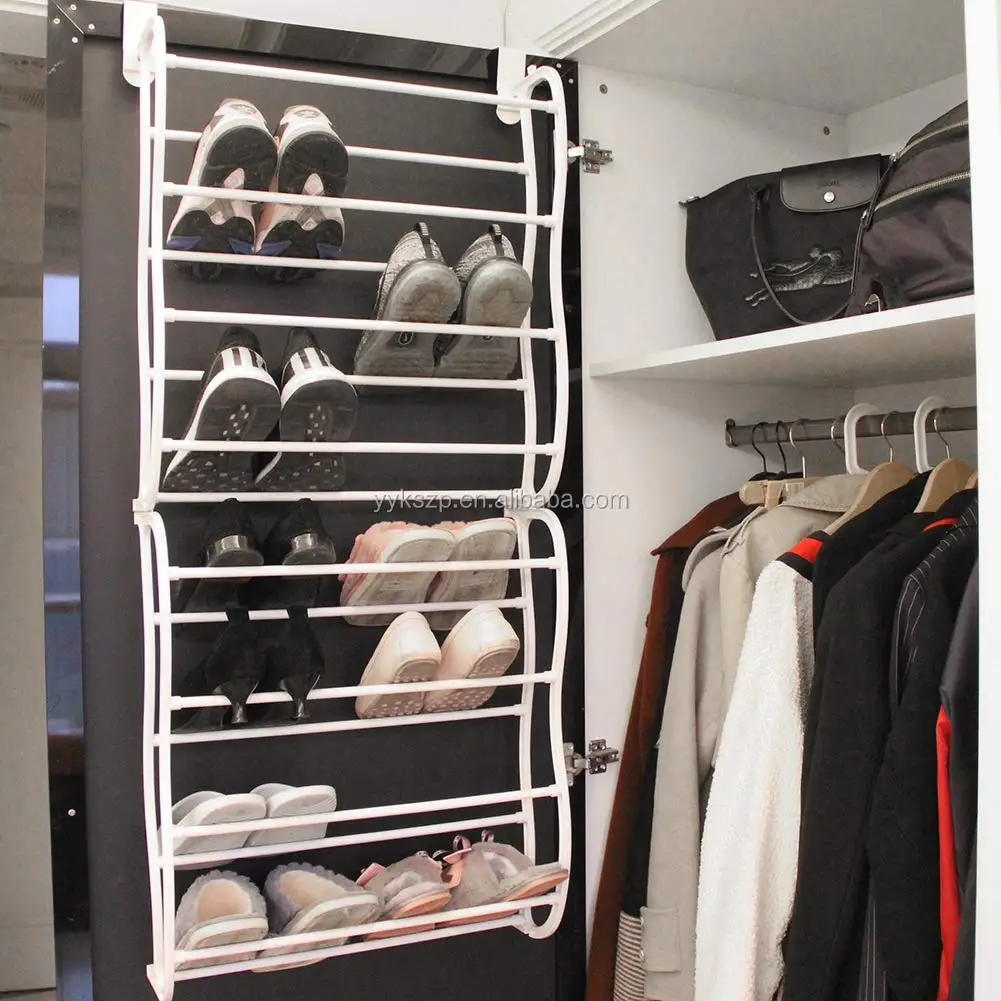 
Hanging Shoe Rack Over The Door-24 Pair, Shoe Rack Organizer Over The Door, white 