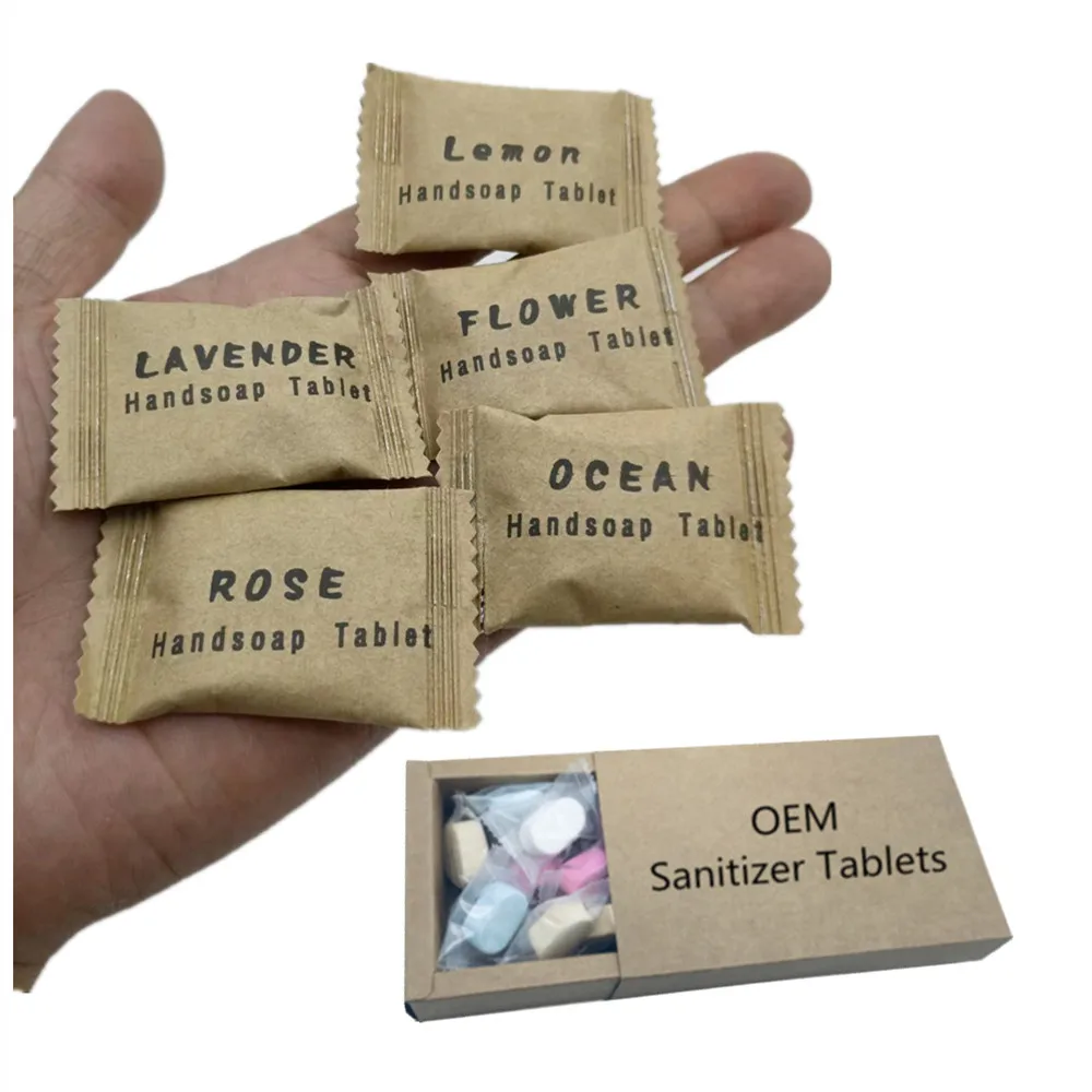 OEM Fragrance Solid Soap Tablets Hand Clean Disolvable Effervescent Natural Foaming Hand Wash Tablets