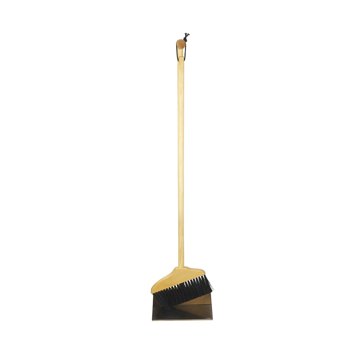 Wooden inclined floor broom with long handle and dustpan indoor outdoor household floor brush cleaning supplies