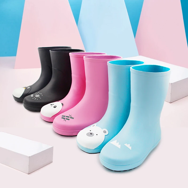 New arrival cartoon Kids Rain Boots Fancy Factory Hot Sale Yellow Rubber PVC Children