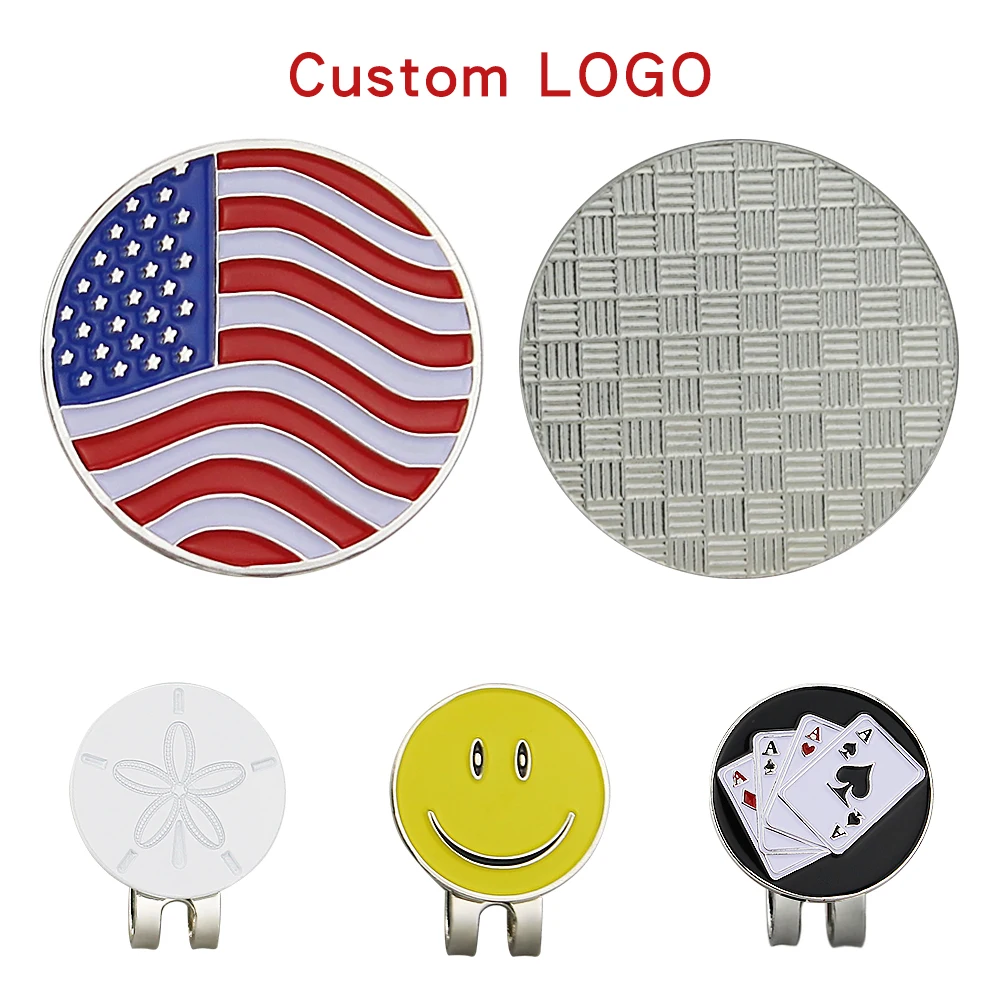 100 Sets Custom Logo Golf Ball Marker With Magnetic Golf Hat Clip 24mm Custom Magnetic Golf Ball Marker