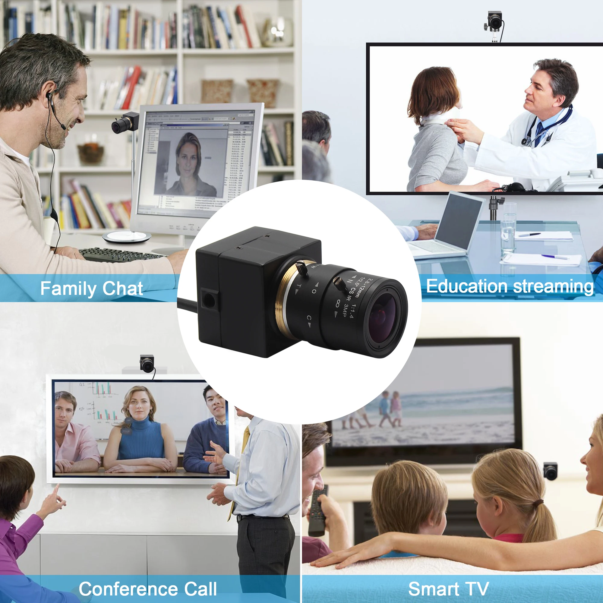  Мини-веб-камера ELP 1080P Full HD 30fps 60fps 120fps USB-камера с ручным зумом 2 8-12 мм варифокальный объектив для ПК Skype