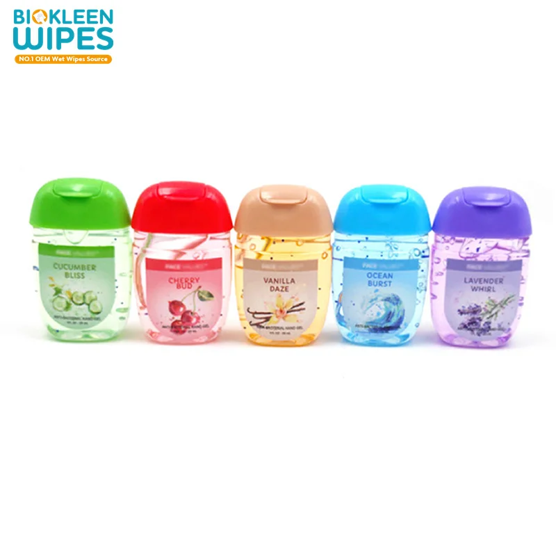 Biokleen Custom Free Sample Anti-Bacterial Hand Gels Kids Hand Sanitizer Travel Size Keychain Carriers
