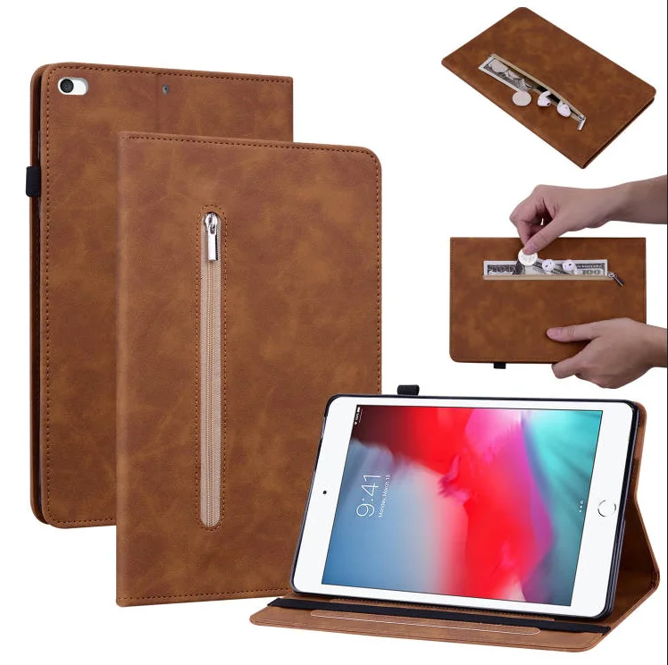 PU Leather Wallet Case with Card-slot Protective Tablet Case Shell for Apple iPad Mini 1 2 3 4 5 Cover 8 inch Tablet Case Cover