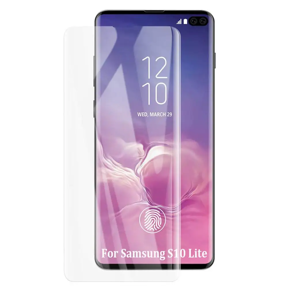 
UV Liquid Glue Anti-Bubble Screen Protector For Samsung Galaxy S10 Lite Full Cover 3D Curved Tempered Glass 