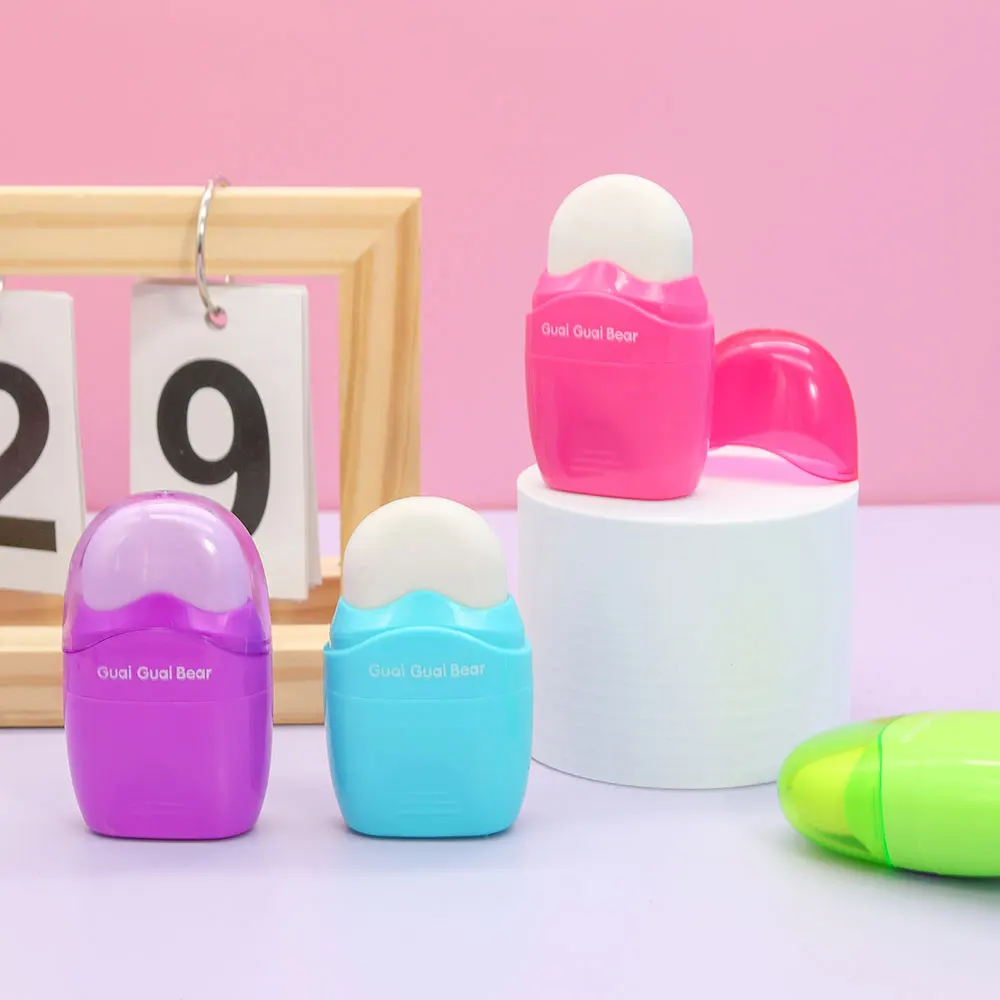 2024 new Oval shape eraser double hole pencil sharpener for children factory ABS environmental protection material stationery
