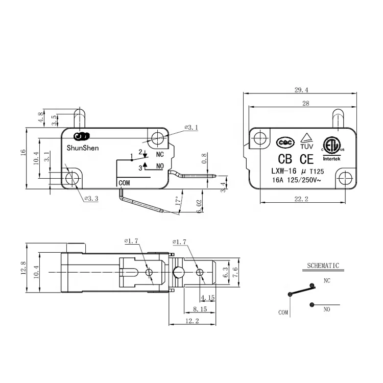 New arrival free sample black 16A 250V micro switch electric heater various