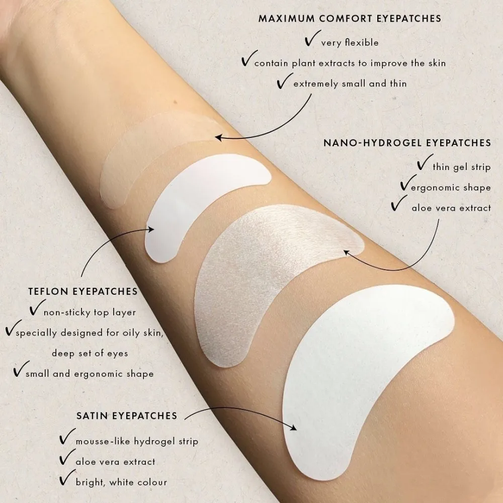 Eyelash Extension Pads Patches Pink Purple Under Eye Mask Collagen Hydrogel Eye Patch For Eyelash Extension Gold Eye Pads