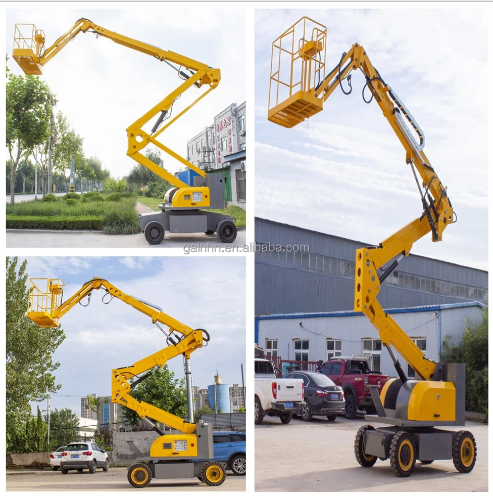 boom lift crawler towable tracked boom car lift tables straight curved arm elevator with Diesel electric battery truck boom lift