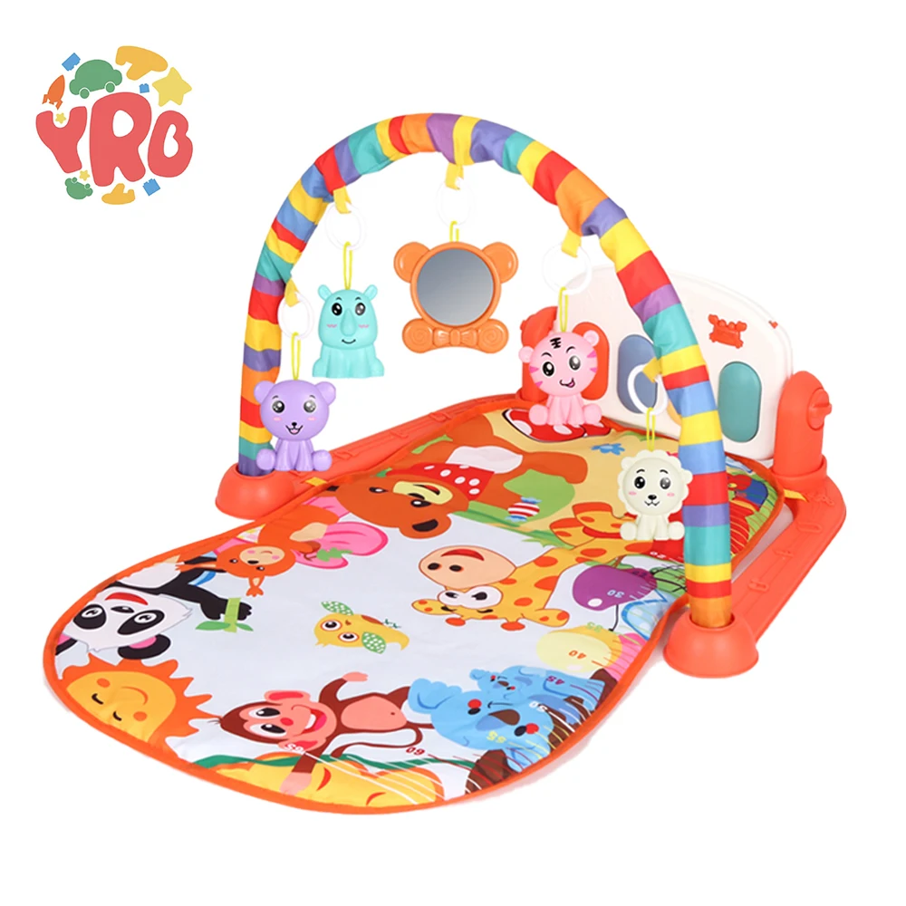 High quality multi functional activity fitness baby sleeping play gym musical mat with pedal piano