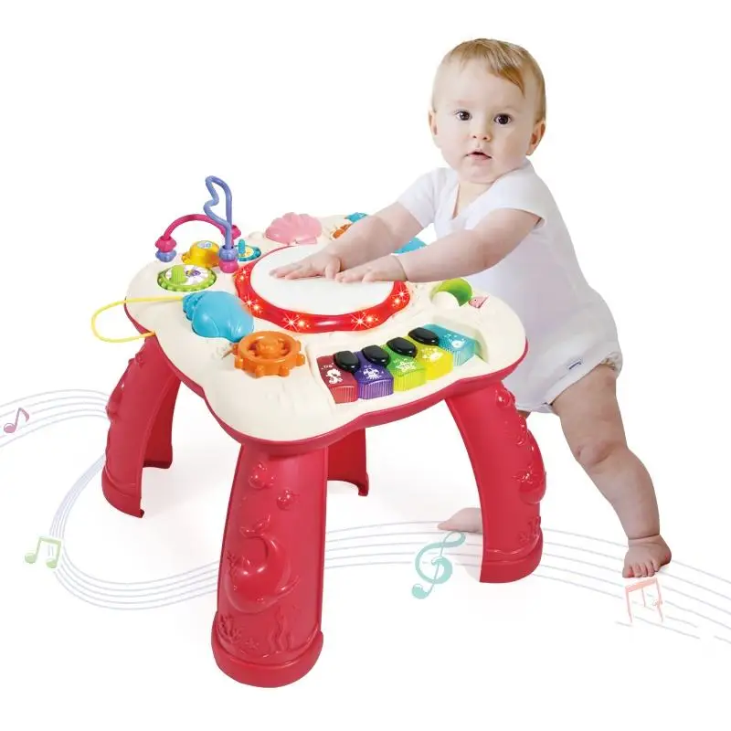 EPT Educational Toy Baby Table Chair Educational Musical Drum Baby Study Table Toys Piano Music Instrument Learning Table Toys