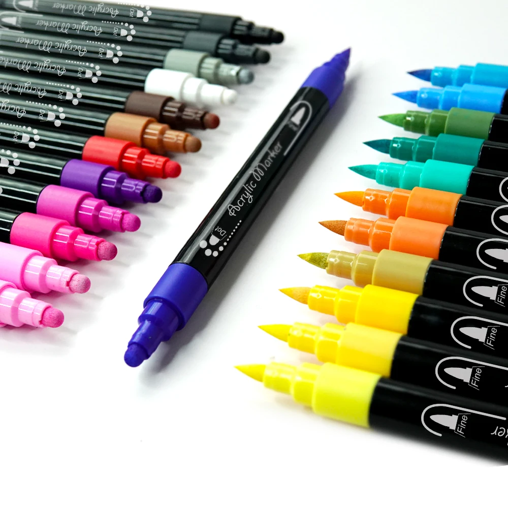 Non-Toxic Student Fine Tip Set Watercolor Paint Dual Water Color Brush Marker Pen