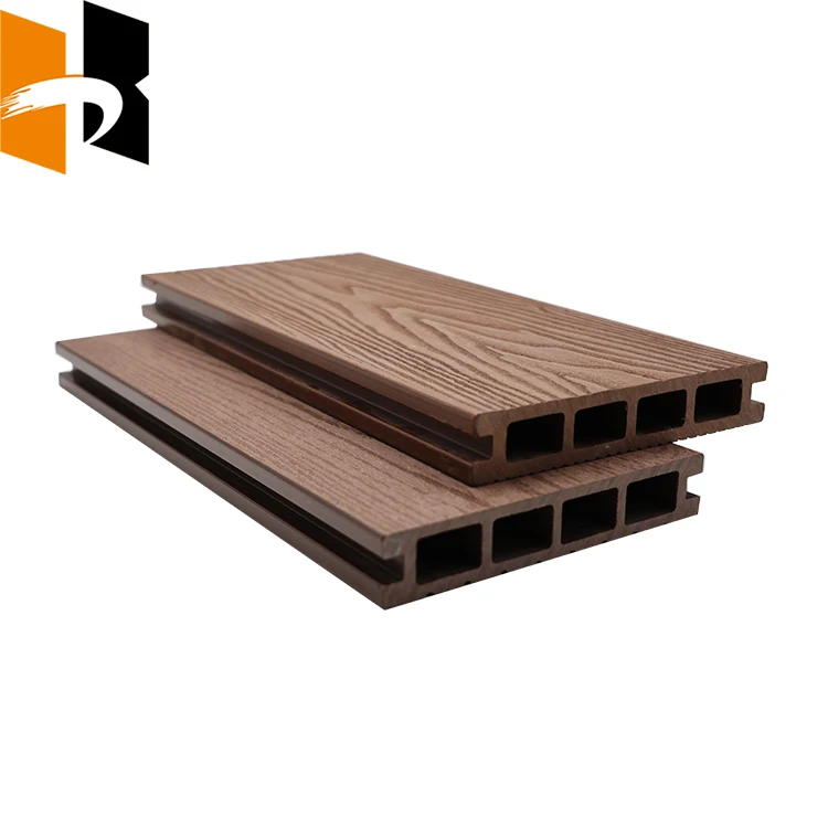 Outdoor Waterproof WPC Hollow Decking 3D Embossing WPC Decking Flooring