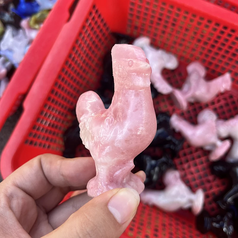 Natural Crystal Wholesale Bulk Crafts Rooster Carving for Spirit Healing Souvenirs Gift