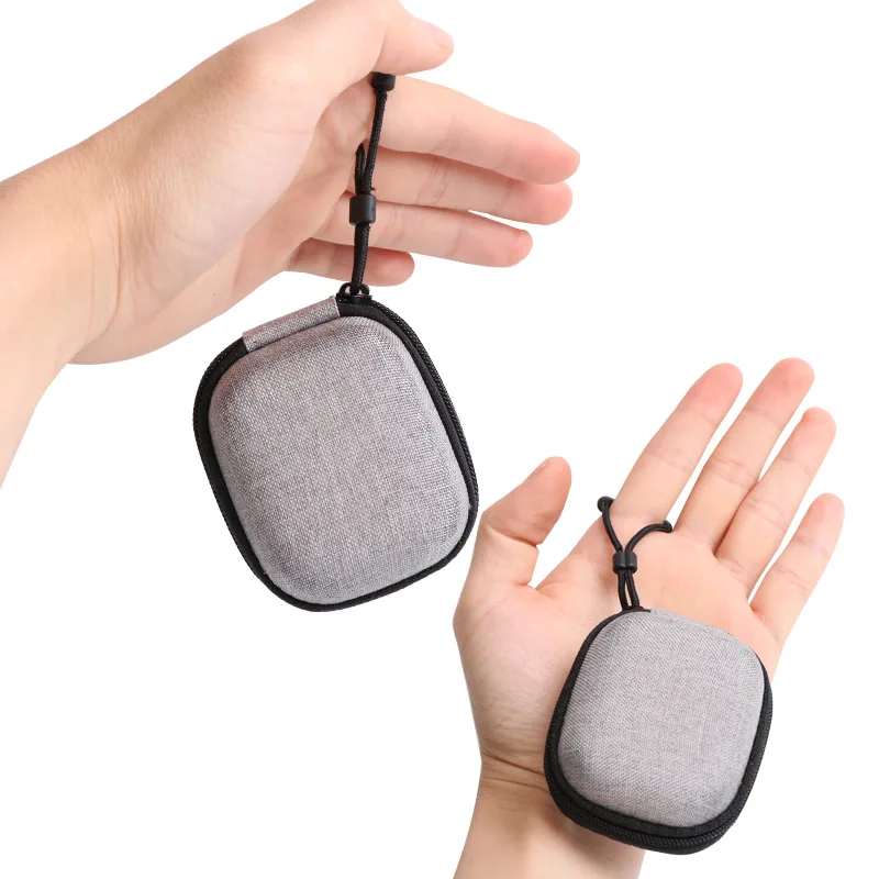 Factory direct hearing aid hard plastic fabric zipper case pouch earbud canvas carrying storage box