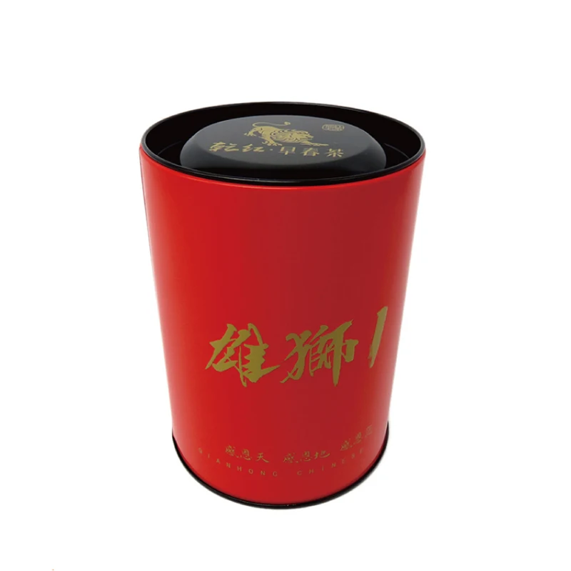 Tin Can Container Canister Caddy Box Wholesale Factory Custom Mini Round Empty Tea Metal Tea Package Beverage CMYK Tinplate