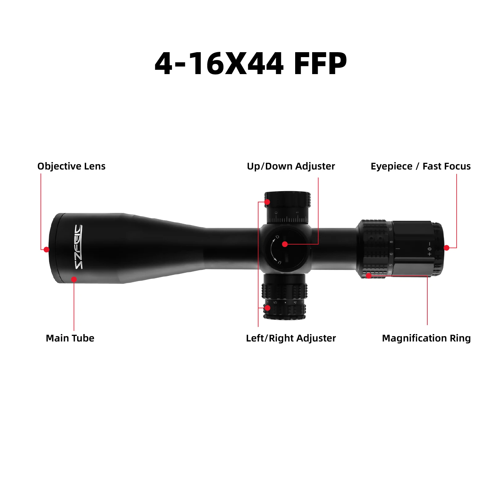 Shockproof  6061 Aluminum Optics Holographic sight Multi Function 4-16X44 FFP Hunting Sight Scopes With 4 German Cross