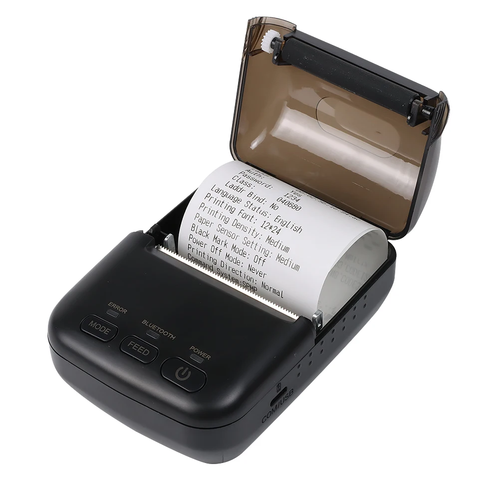 62mm/s PDF417 QR Code Mini Mobile Thermal Receipt Printer with Rechargeable Battery for Logistics HCC-T12