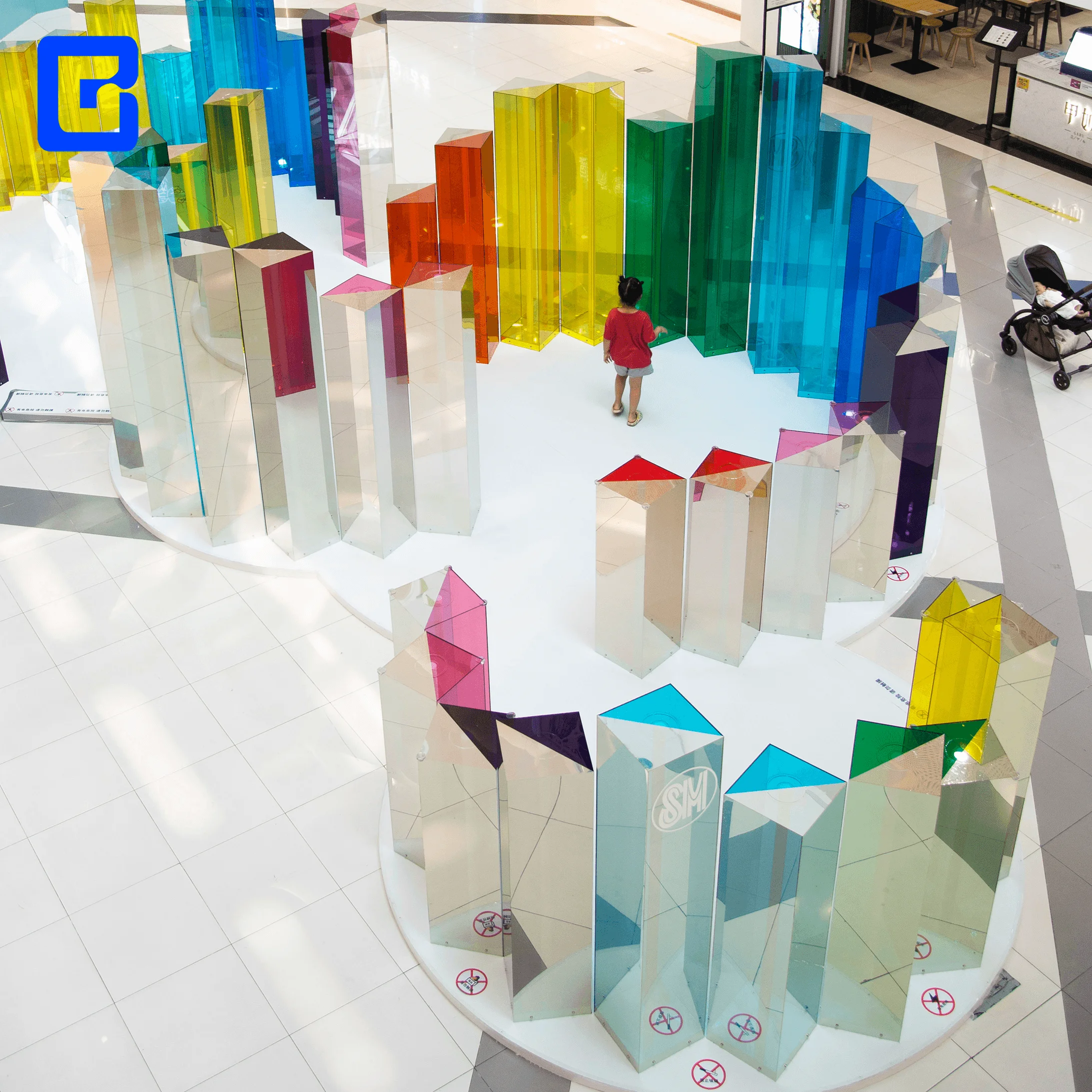 High class artwork laser cut acrylic block custom acrylic decoration for shopping mall