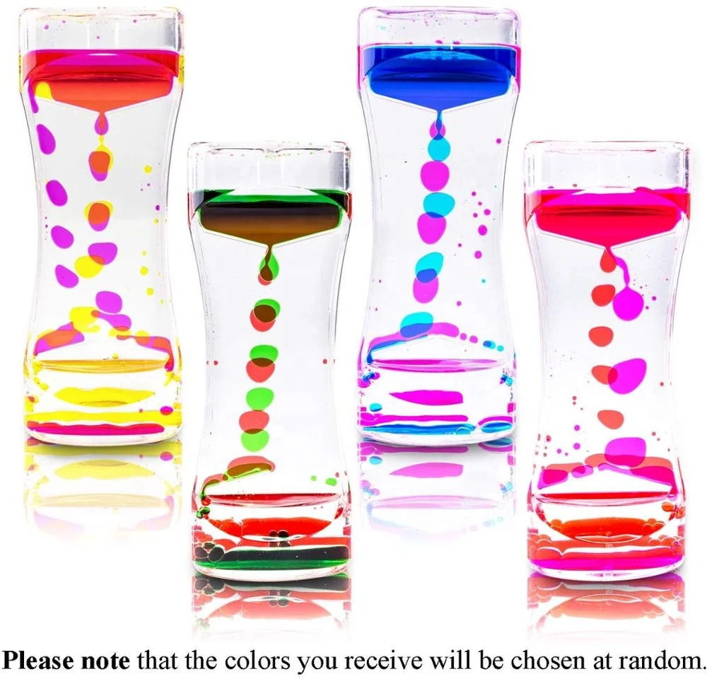 Sanlead Floating Color Mix Illusion Timer Ornament Desk Liquid Motion Visual Slim liquid Oil Acrylic Hourglass Timer Clock