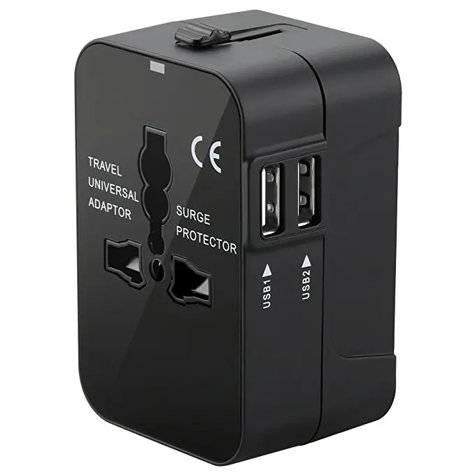 
Dual USB 2100MA universal travel adapter for multi plugs UK EU AUS US universal 
