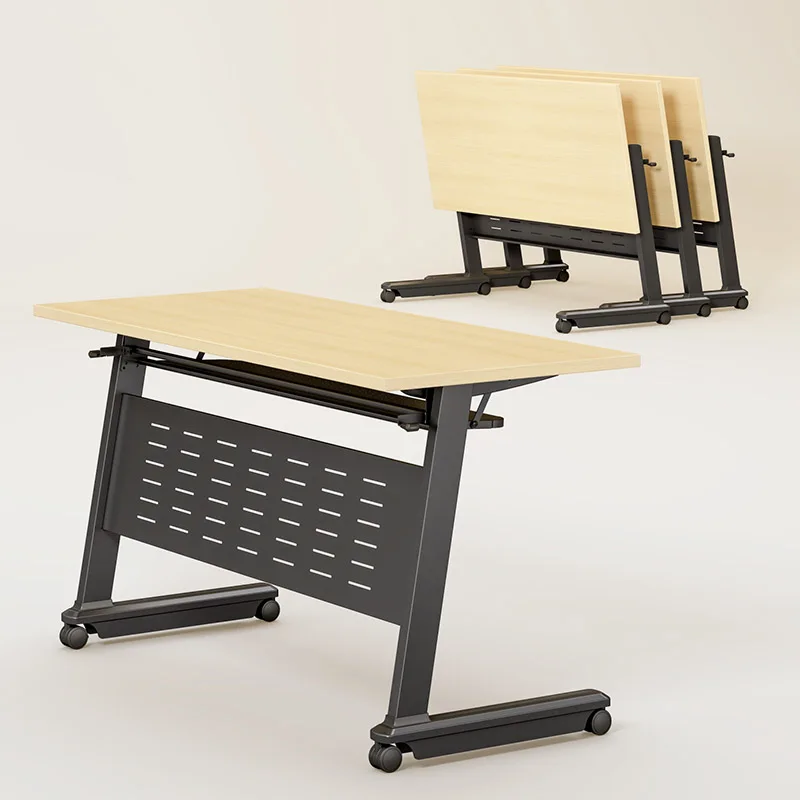 Modern Office Room office desk furniture Mobile Metal Folding Training Table with caster