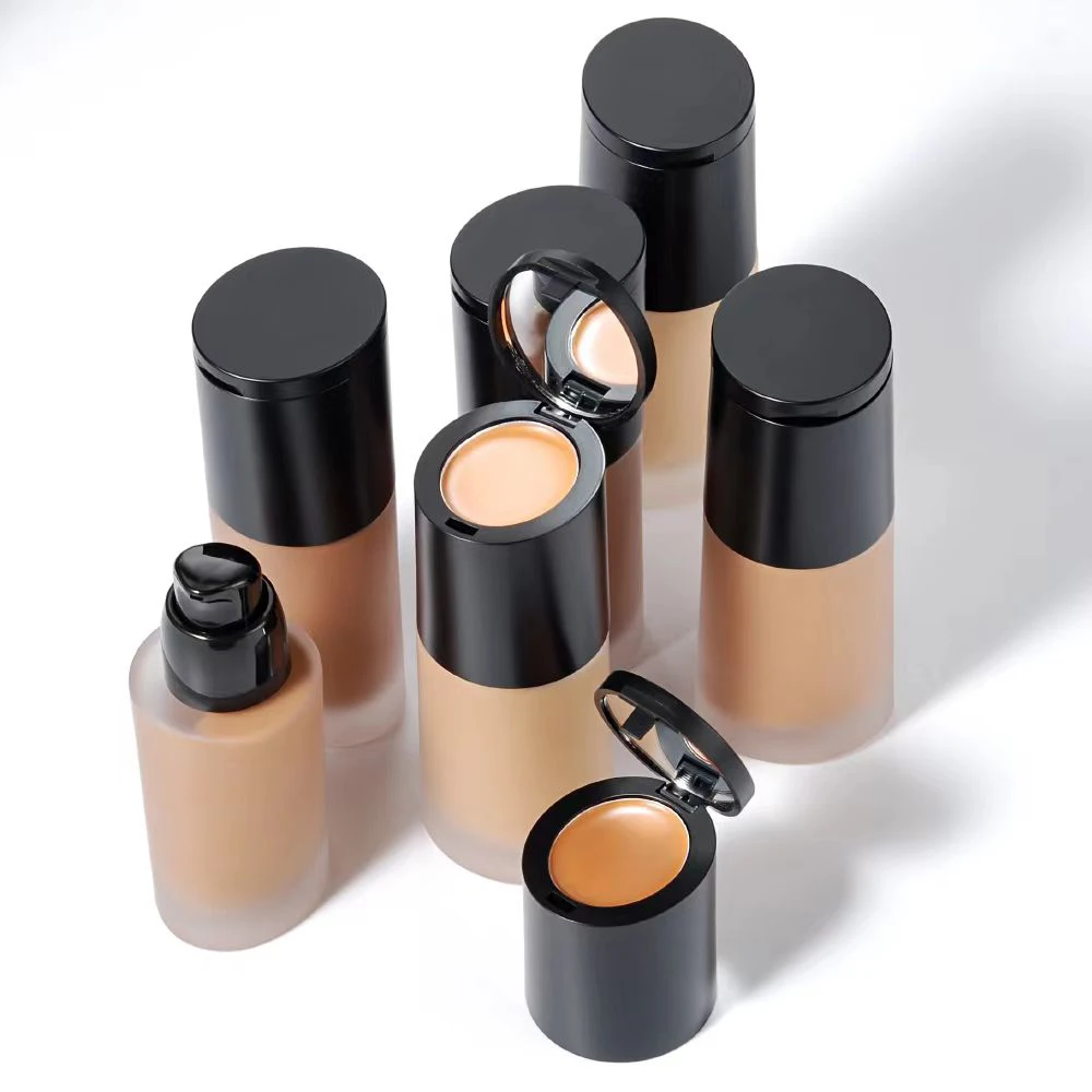 Long-Lasting Waterproof Liquid Foundation Cream Oily Skin Full Coverage Matte Natural Face Makeup Whitening Concealer Dark Tones