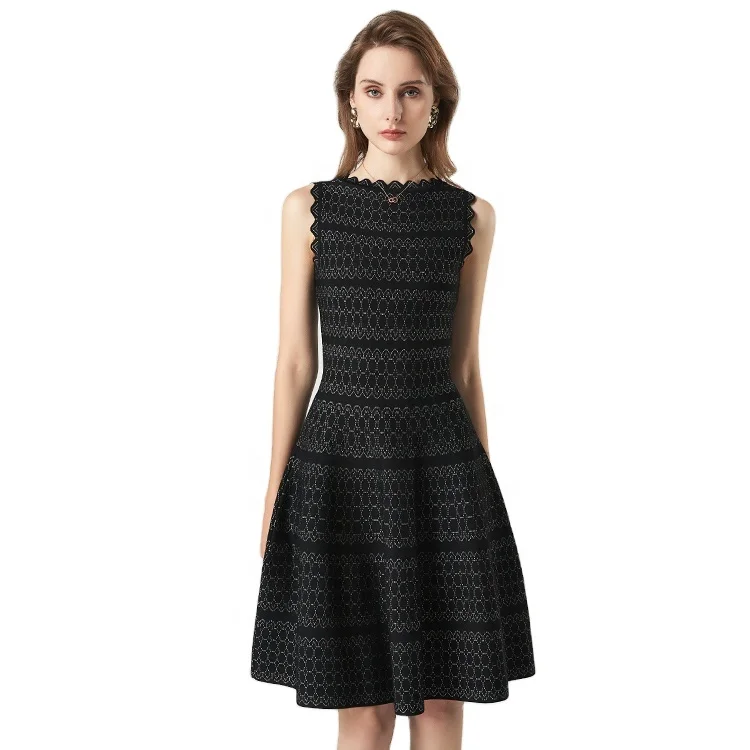 Женское жаккардовое платье с рюшами и кунжутом, вязаный свитер средней длины с жаккардовым узором, вязаная юбка на лето, 2022