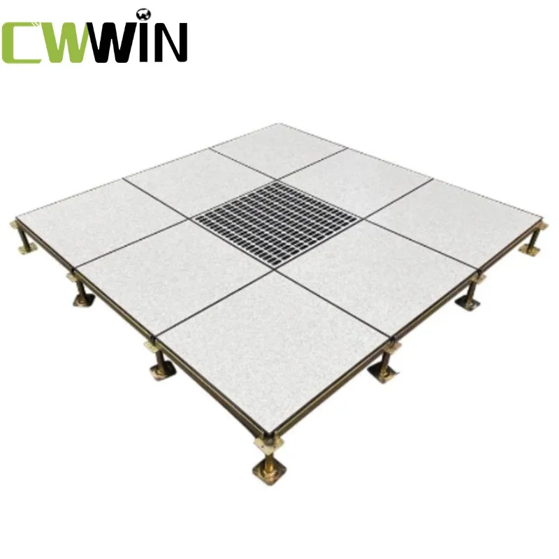 Calcium Sulfate Anti-Static Flooring 600x600mm Raised Commercial Floor Panel with Hollow Design pvc floor