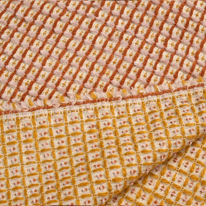 280gsm Sustainable Vintage Plaid Yarn-Dyed Fleece Coat Tweed  Wool/Polyester Fabric