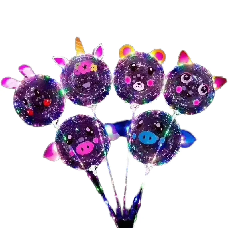 2022 New Gift 20 Inch LED Balloon Light Wholesale Air Party Birthday Business Clear Round Transparent DIY Bobo