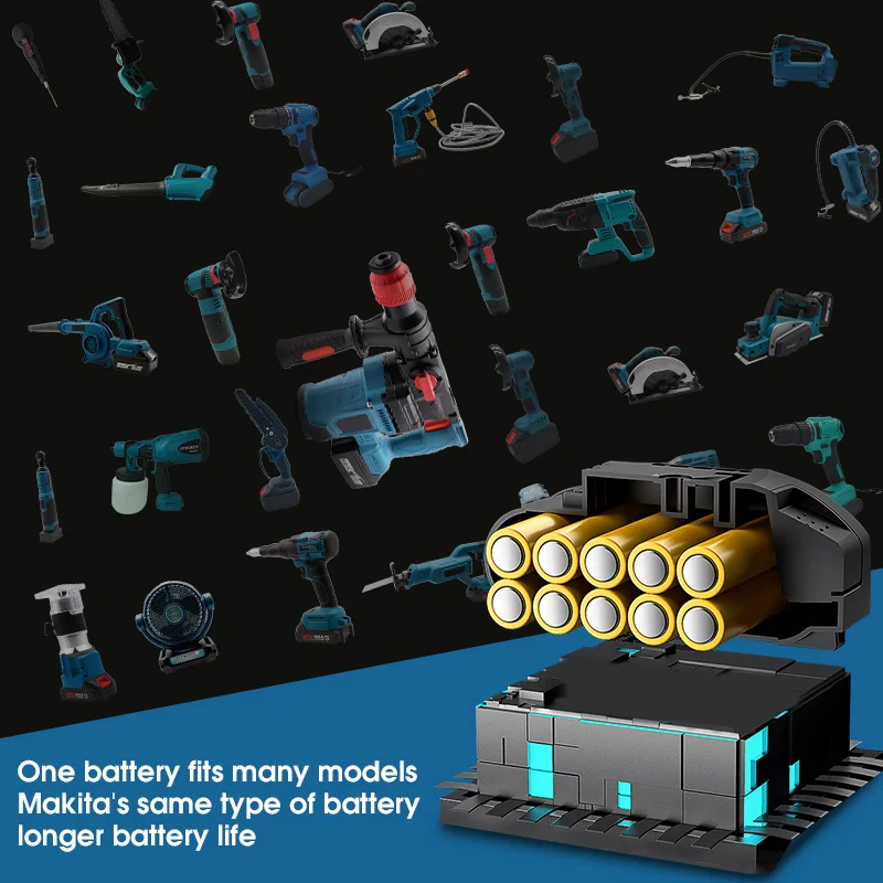 HENGLAI Stock!!! portable Multi-purpose rotary power cordless hammer drills brushless drill