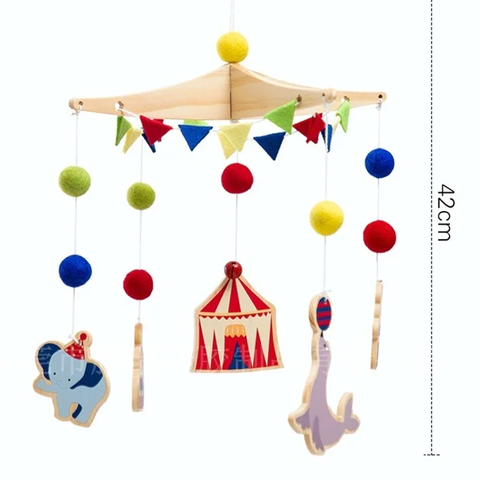 2-in-1 Baby Mobile Toy with Arm Holder Wooden Beads Stars Bed Hanger Nursery Decor for Boys & Girls Perfect Baby Shower Gift