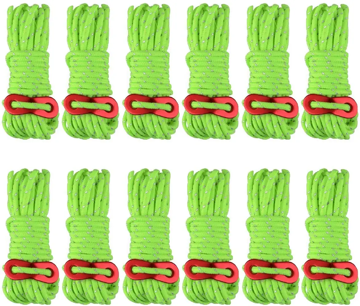 Selling Top Quality Custom Size Camping Accessories Reflective Tent Rope