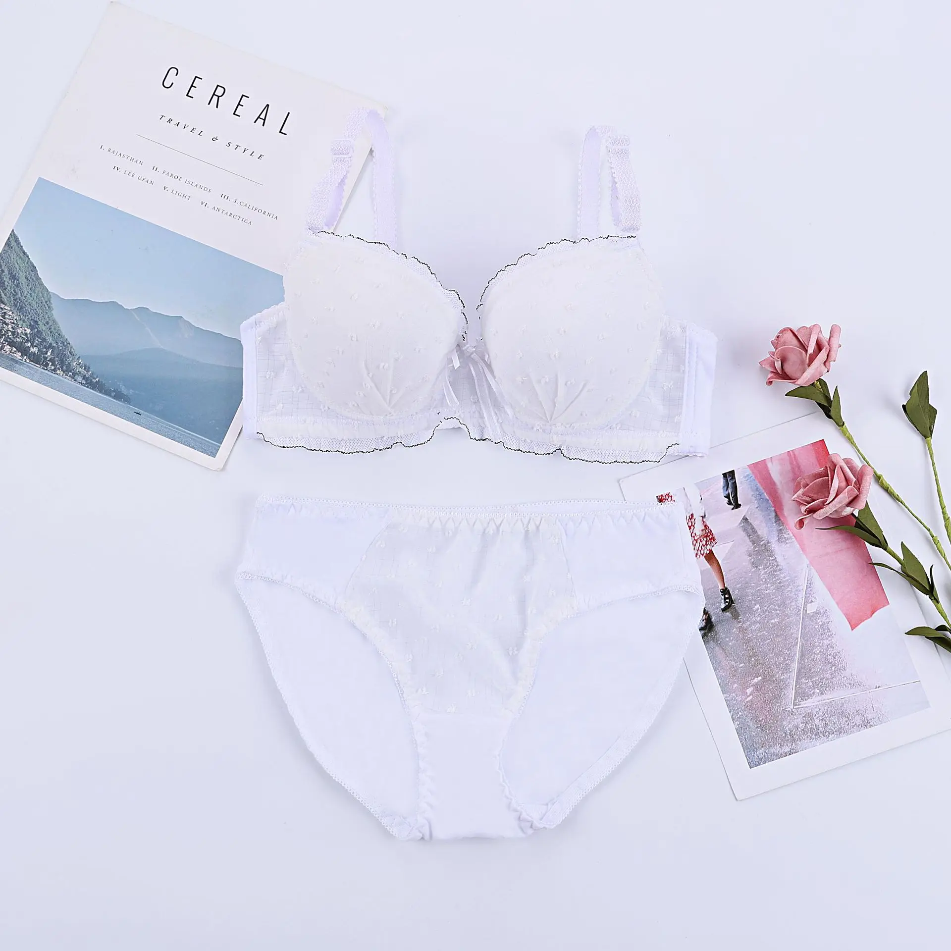 Wholesale Plus Size Women Bra Set Soft Comfortable Bra Panty Set Size 36