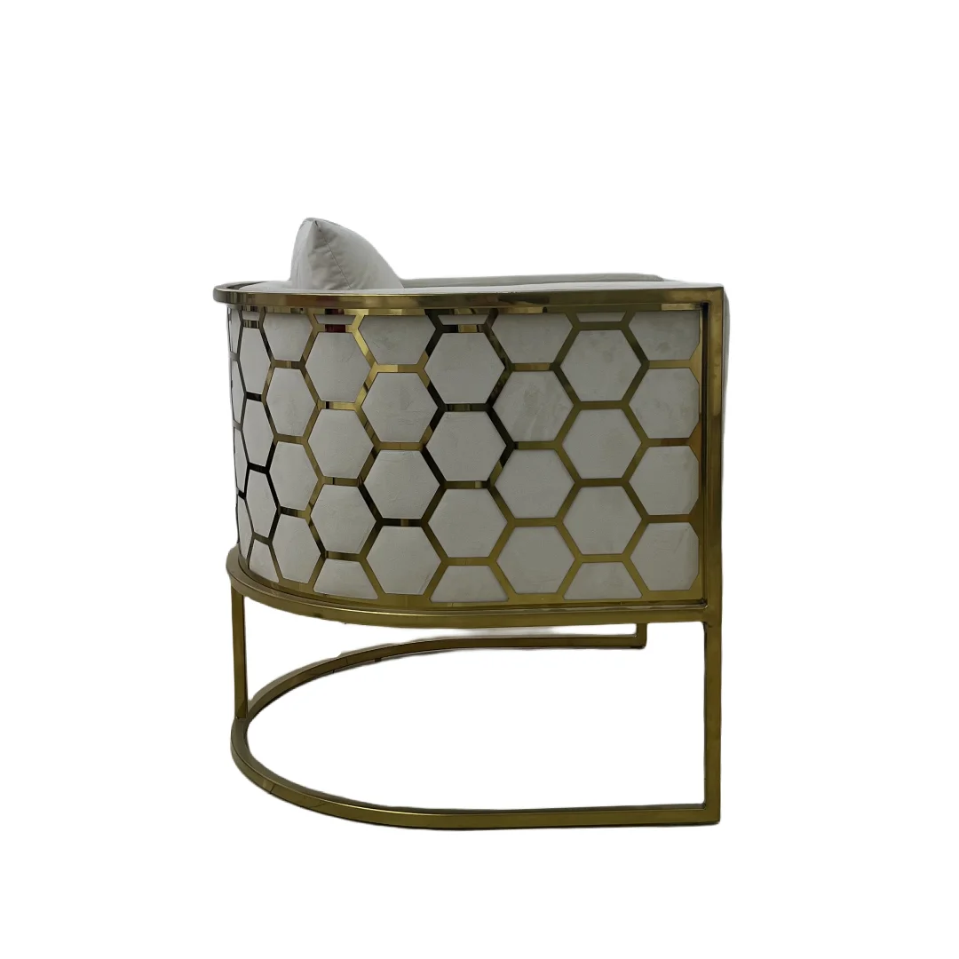 Velvet Dinning Chair Mid-Back Accent Chair Modern Leisure Armchair With Gold Plating Legs Upholstered Living Room Chair
