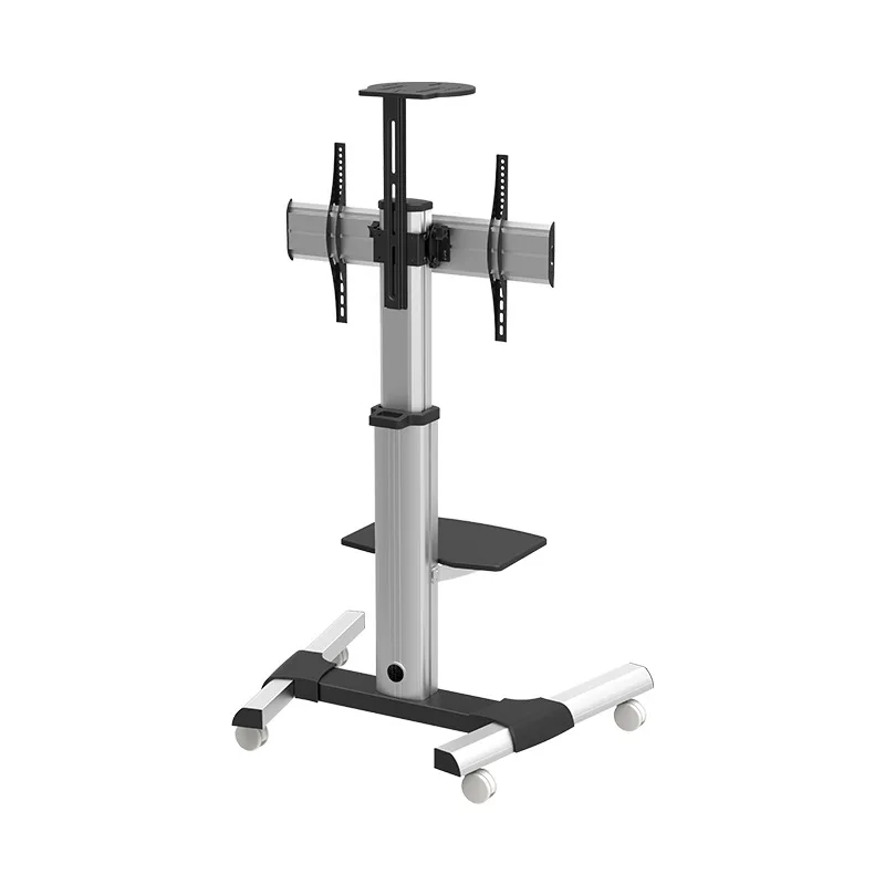Height Adjustable Tilt Swivel TV Mobile Cart Universal LCD TV Cart Mount Stand With DVD Tray