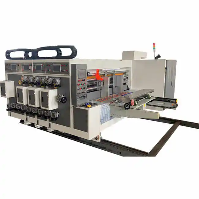QH PACK corrugated  cardboard mini size flexo 2 colors printing slotter machine  / flexo printer slotter machine