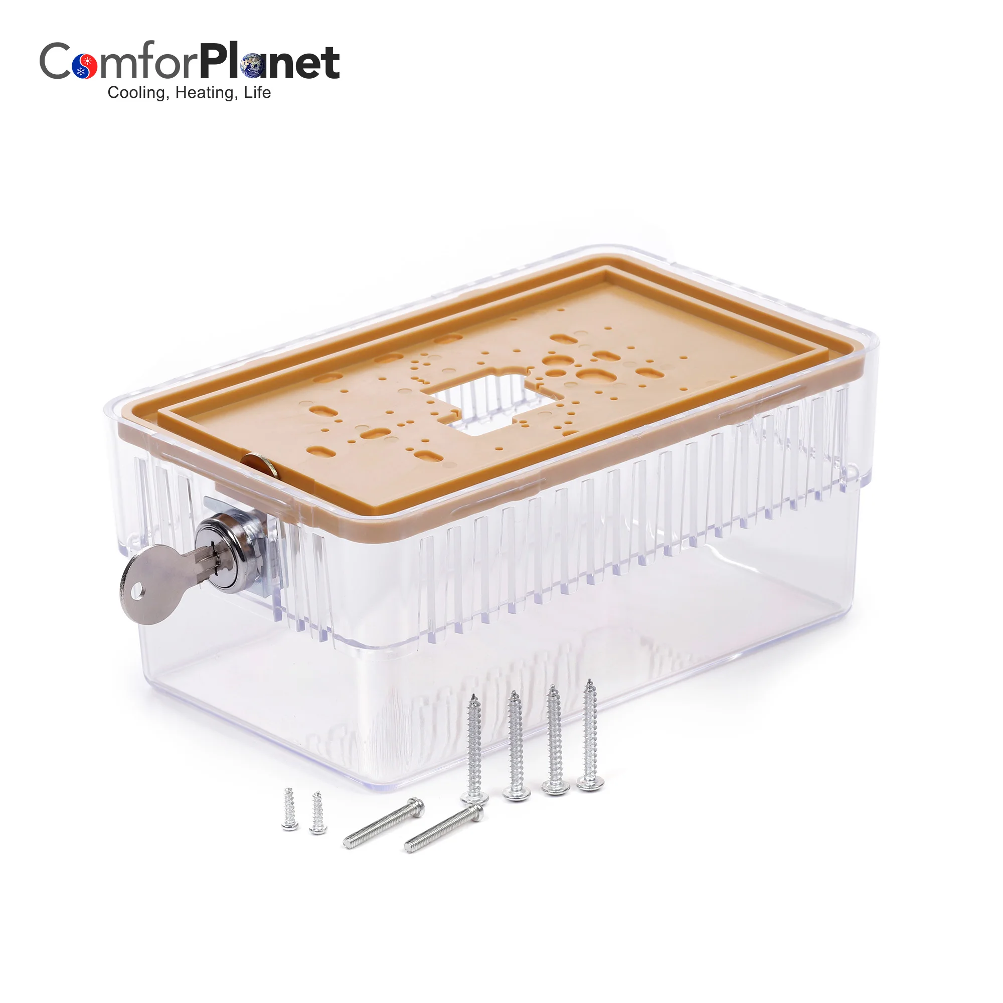 HVAC Factory Price Universal Plastic Thermostat Guard Box with Lock and Key for Air Conditioning